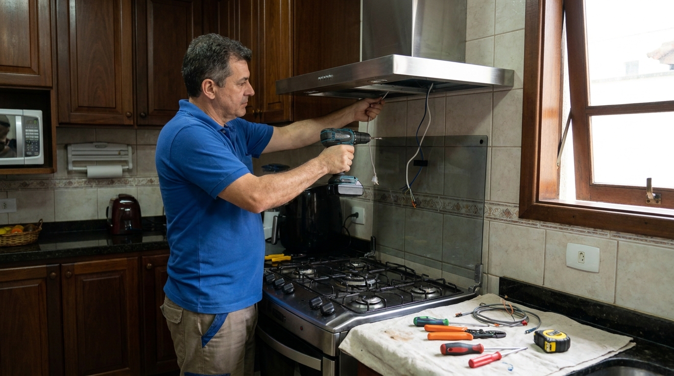 Instalacao de coifa e exaustor residencial em Passo Fundo‑RS