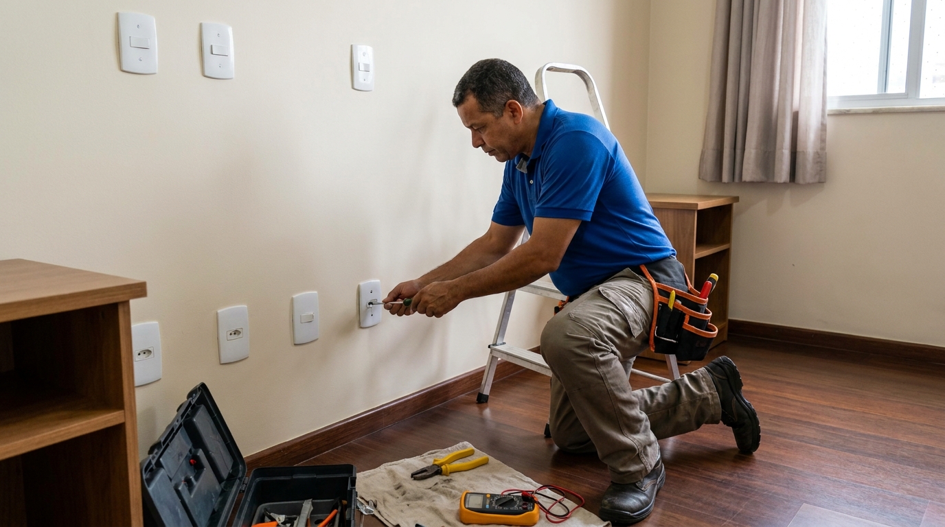 Instalacao de tomada e interruptor residencial em Passo Fundo‑RS