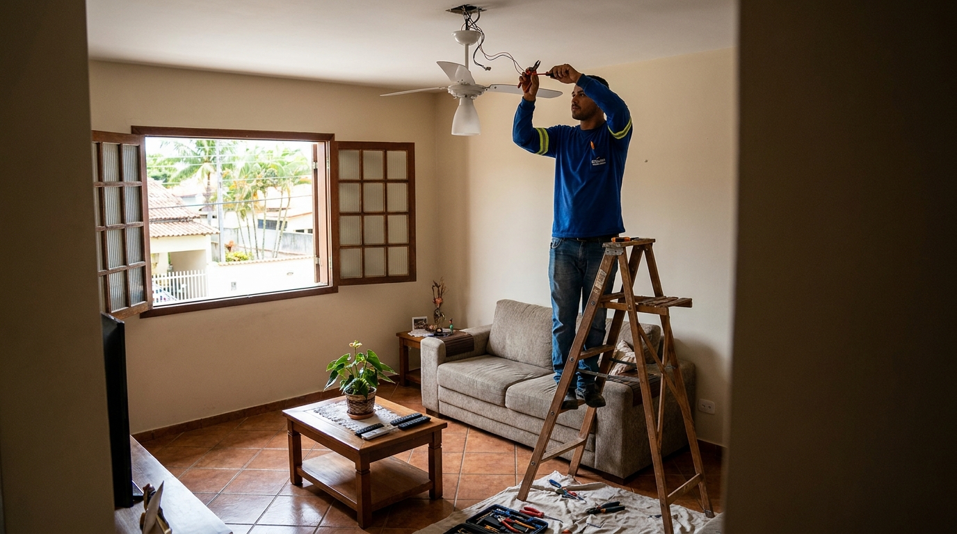 Instalacao de ventilador de teto profissional em Passo Fundo‑RS