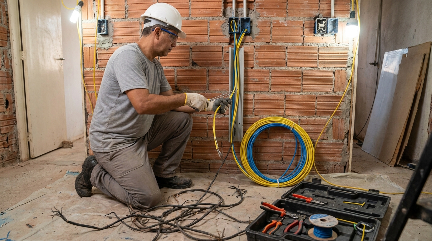 Troca de fiacao eletrica residencial em Passo Fundo‑RS